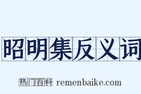 昭明集反义词是什么意思的图片